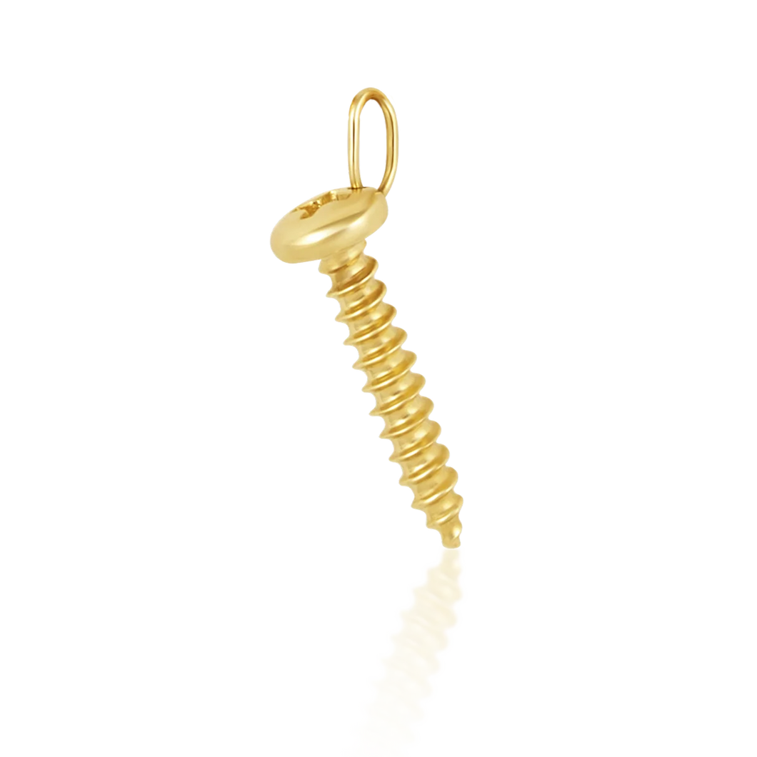 14K Gold Screw Pendant