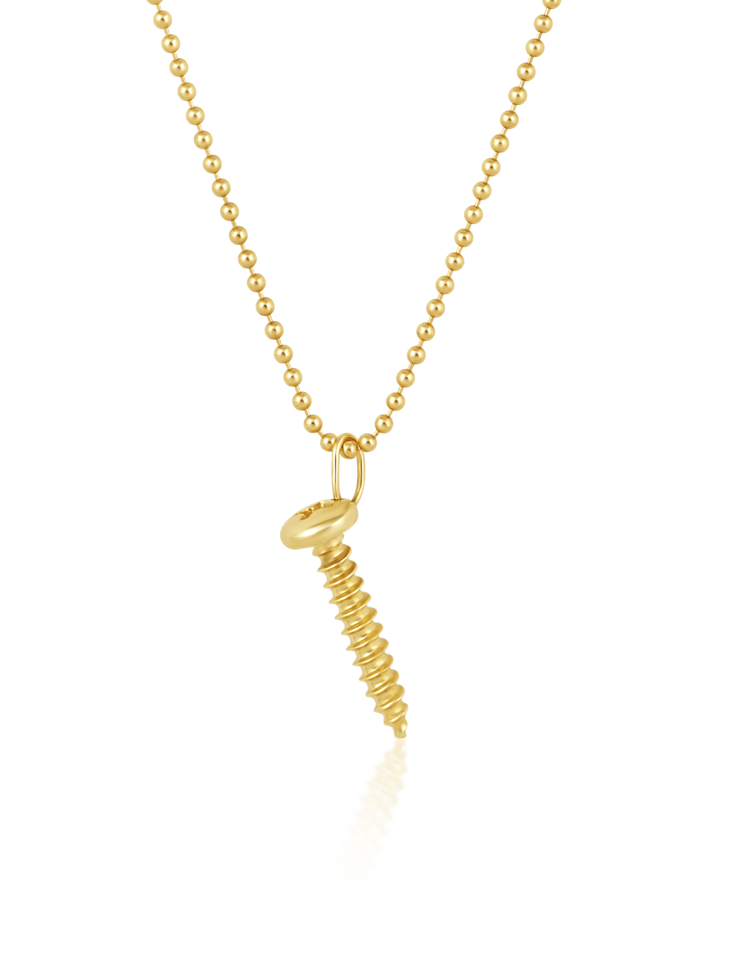 14K Gold Screw Pendant