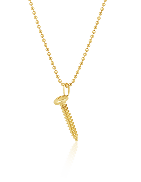 14K Gold Screw Pendant