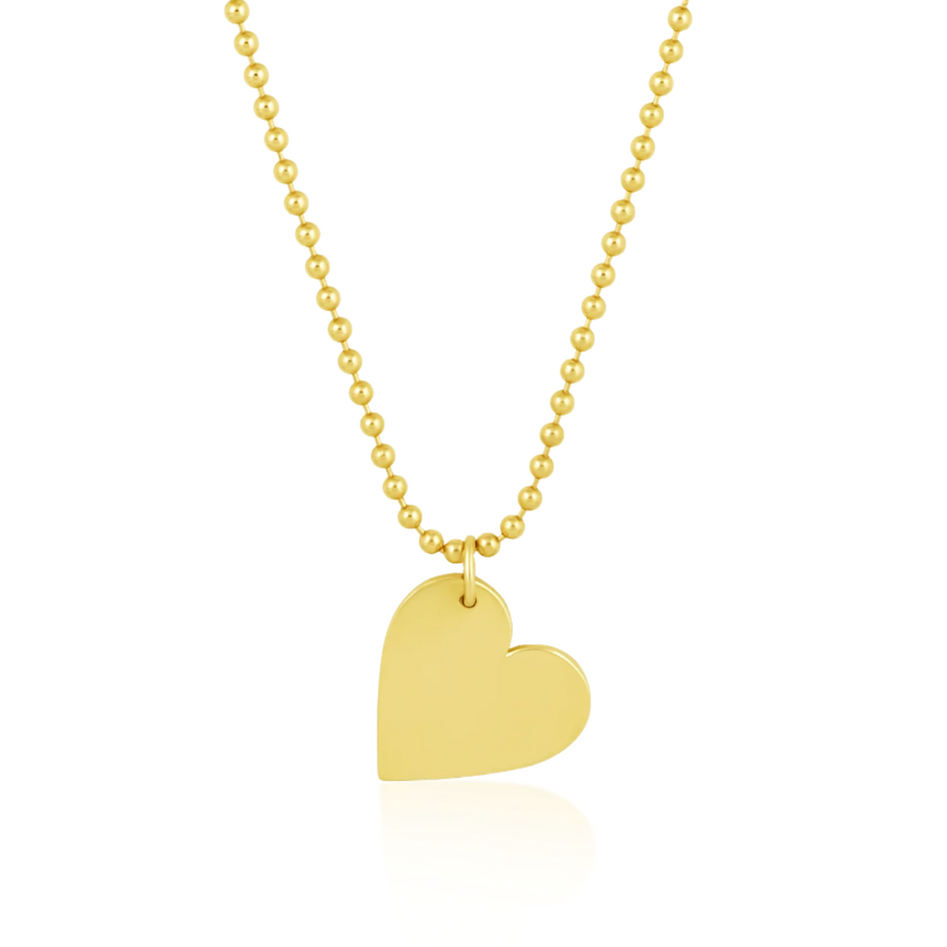 14k Gold Floating Heart Charm