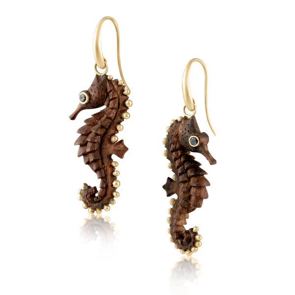 Carved Seahorse Earrings