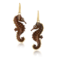 Load image into Gallery viewer, Carved Seahorse Earrings
