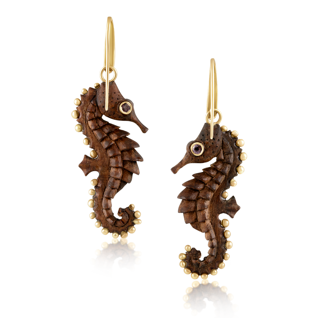 Carved Seahorse Earrings