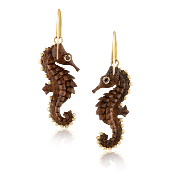 Carved Seahorse Earrings