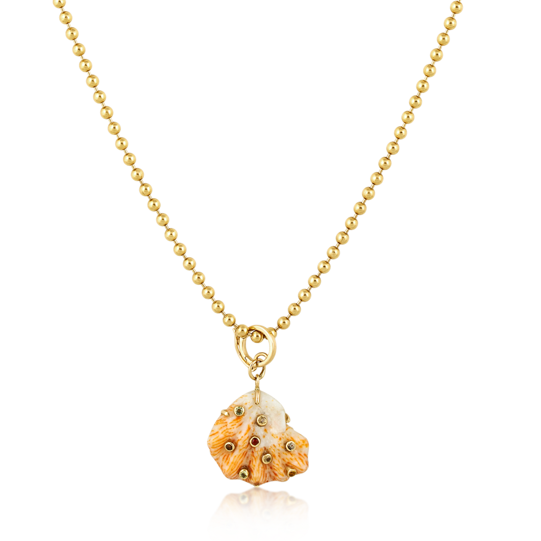 Orange/White Kitten's Paw Charm