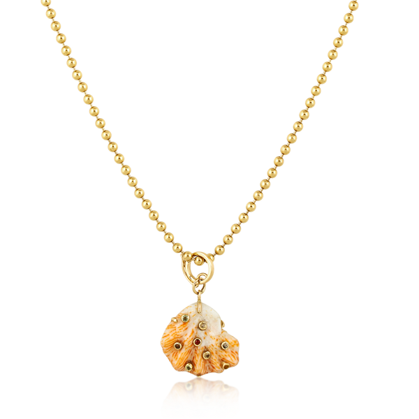 Orange/White Kitten's Paw Charm