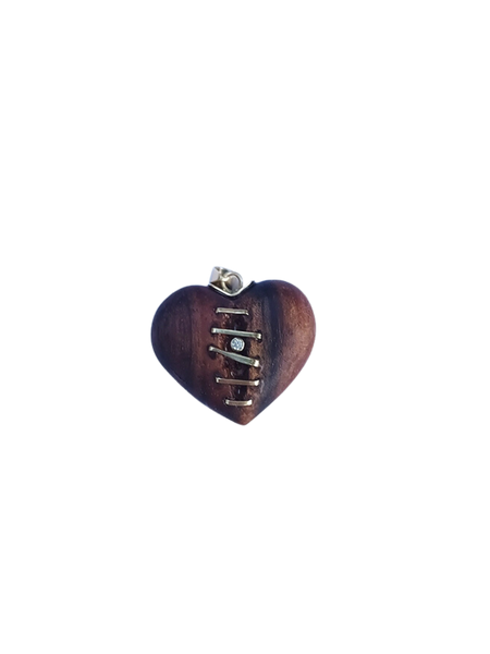 Diamond Walnut Cracked Heart Pendant