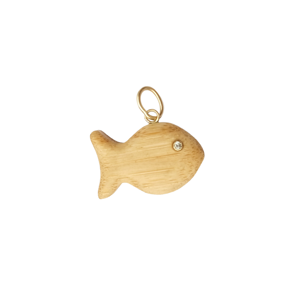 Carved Bamboo Fish Pendant