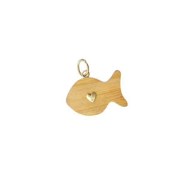 Carved Bamboo Fish Pendant