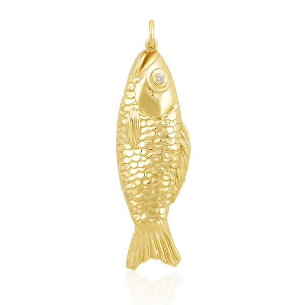 Gold Swedish Fish Pendant
