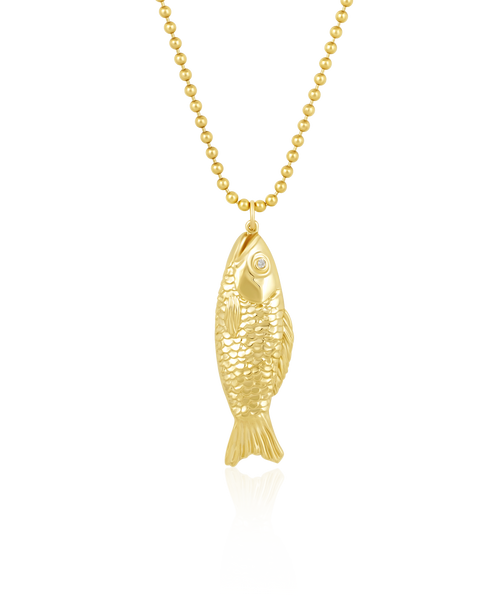 Gold Swedish Fish Pendant