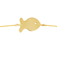 Load image into Gallery viewer, Gold Medium Fish Friendship Bracelet
