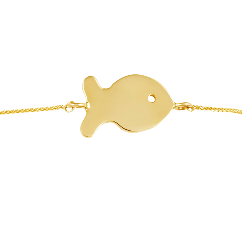 Gold Medium Fish Friendship Bracelet