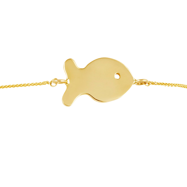 Gold Medium Fish Friendship Bracelet