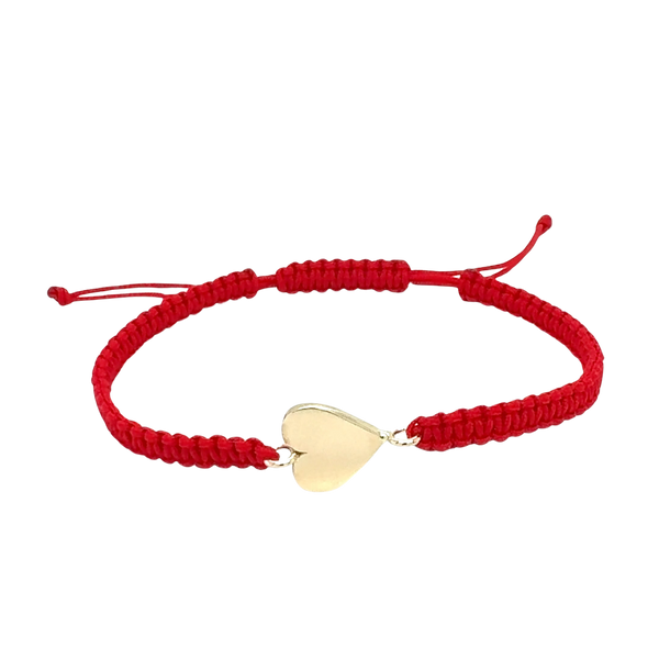 Red Cord Heart Friendship Bracelet