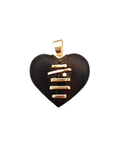 Load image into Gallery viewer, Carved Ebony Stitched Heart
