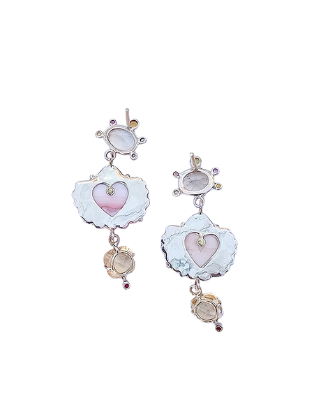 Carved Queen Conch Shell Earrings