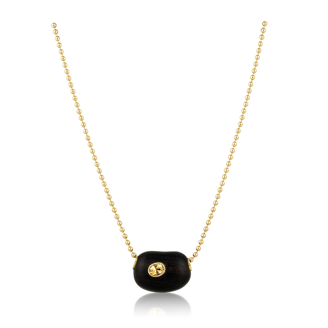 Citrine Ebony Bean Bead
