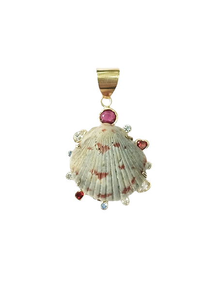 Grey/Red Shell Heart Halo