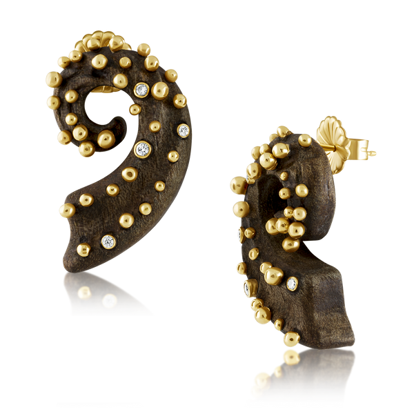 Walnut Spiral Earrings