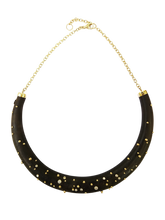 Load image into Gallery viewer, Diamond and Gold Ball Ebony Collar
