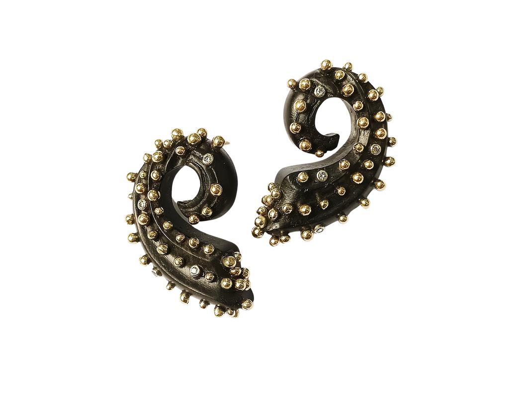 Ebony Spiral Earrings