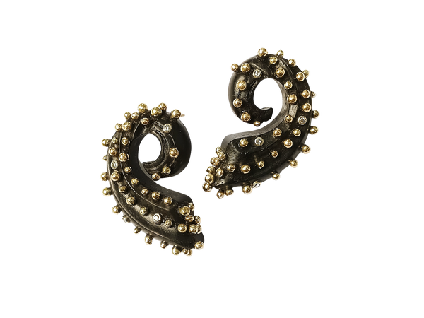 Ebony Spiral Earrings