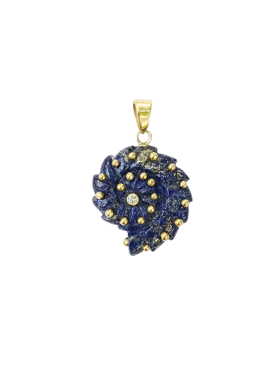 Lapis Lazuli Ammonite Pendant