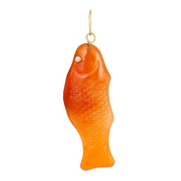 Carnelian Agate Swedish Fish Pendant