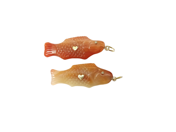 Carnelian Swedish Fish - Diamond Eyes