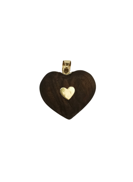 Carved Walnut Stitched Heart 2