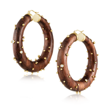 Load image into Gallery viewer, Large Walnut Hoop Earrings
