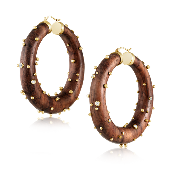 Large Walnut Hoop Earrings