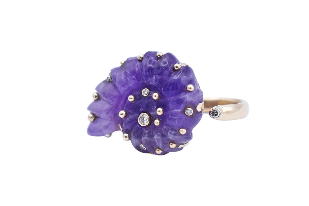 Amethyst Ammonite Ring