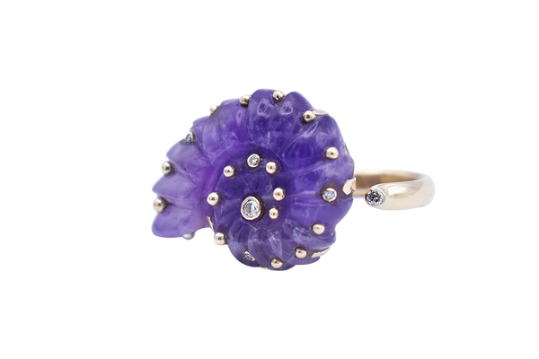 Amethyst Ammonite Ring