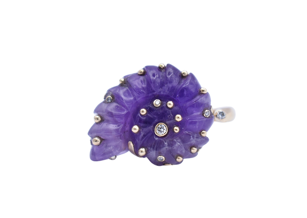 Amethyst Ammonite Ring