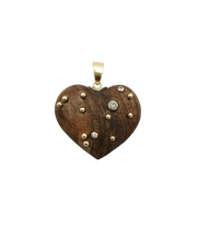 Load image into Gallery viewer, Walnut Carved Heart Pendant
