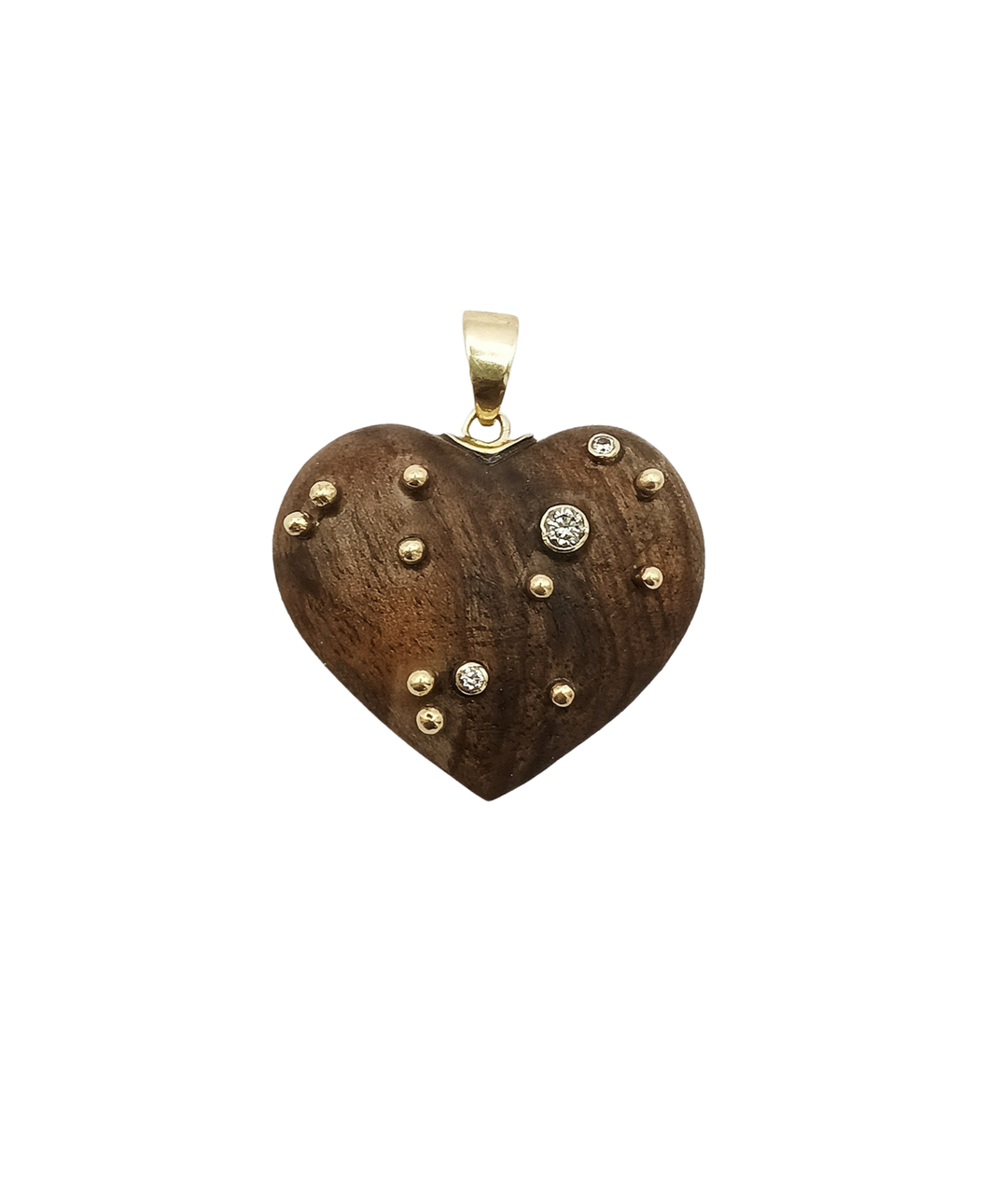 Walnut Carved Heart Pendant