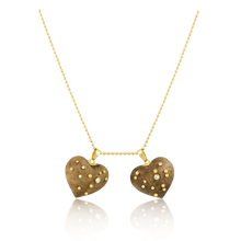 Load image into Gallery viewer, Walnut Studded Heart Pendant
