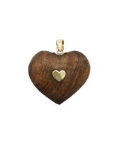 Load image into Gallery viewer, Walnut Carved Heart Pendant
