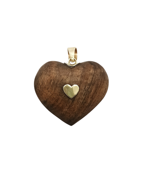 Walnut Carved Heart Pendant