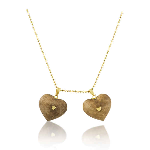 Walnut Studded Heart Pendant