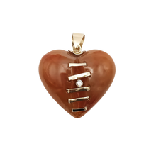 Load image into Gallery viewer, Carnelian Agate Carved Heart Pendant
