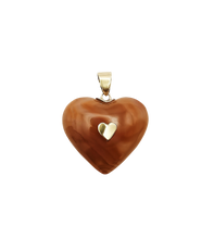 Load image into Gallery viewer, Carnelian Agate Carved Heart Pendant
