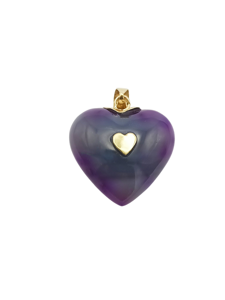 Amethyst Carved Heart Pendant