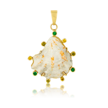 Load image into Gallery viewer, White Kitten Paw Green Halo
