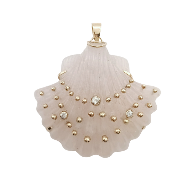 Carved Rose Quartz Shell