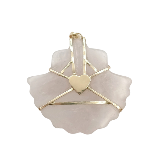 Carved Rose Quartz Shell