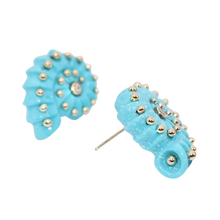 Load image into Gallery viewer, Carved Stone Ammonite Earrings
