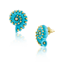 Load image into Gallery viewer, Carved Stone Ammonite Earrings
